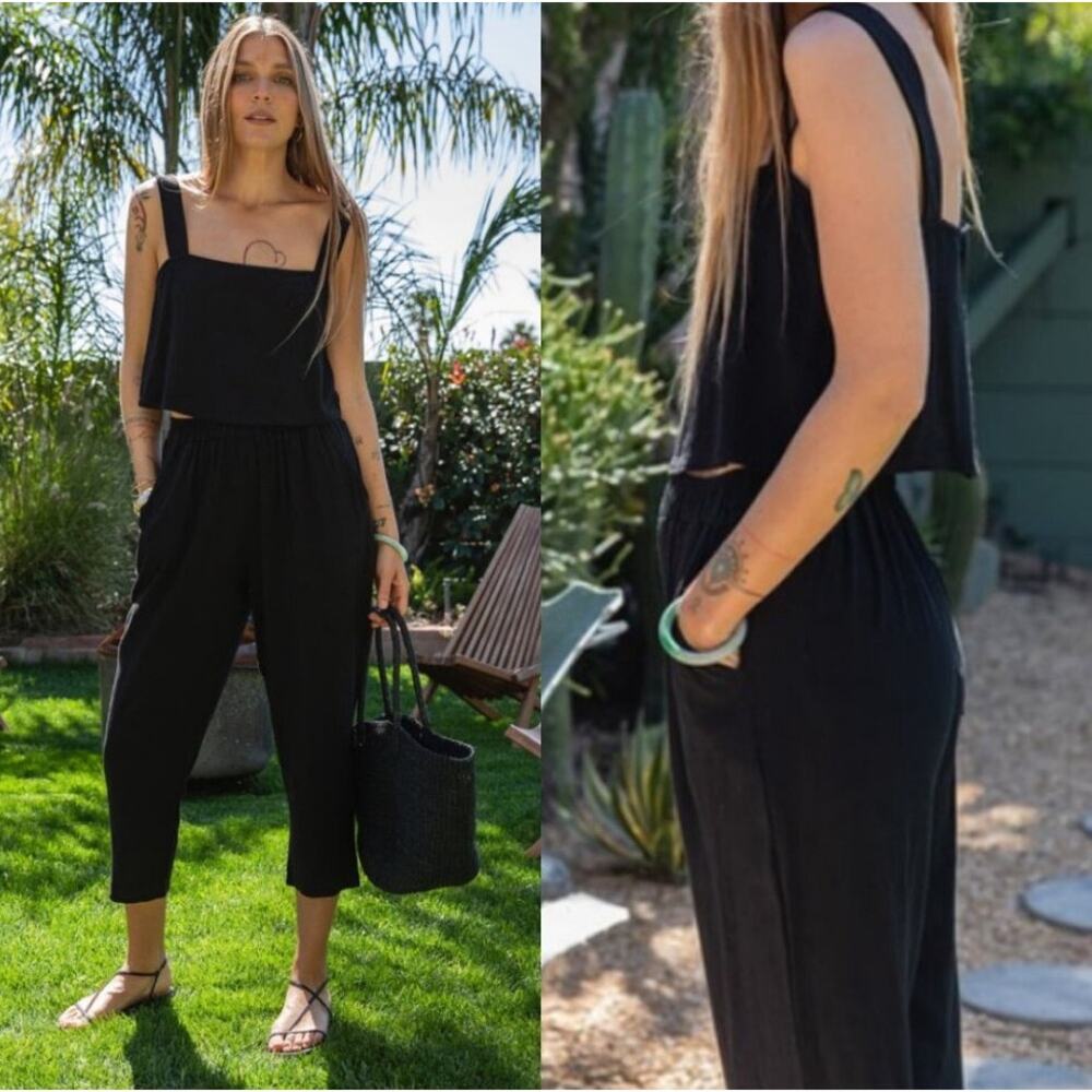 RACHEL PALLY Linen Miles Top in Black